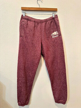 Roots Women's Jogger Sweatpants Burgundy Small